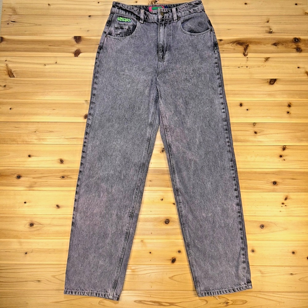 Empyre Jeans Womens 4 Gray Acid-Wash Tori Wide Leg Baggy Denim Skate Jeans